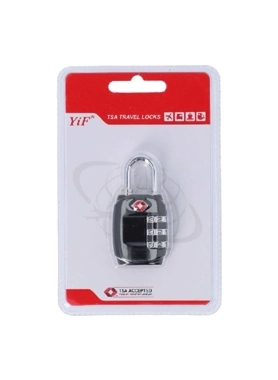 PADLOCK 3DIAL COMBINATION SMALL BLACK