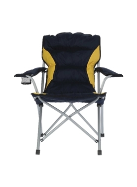 Living Accents - Foldable and Portable Camping Chair with Built-In Bottle Holder Blue and Yellow 97 x 58 x 58 cm