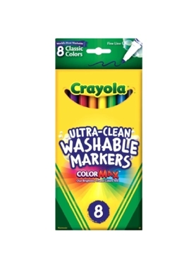 CRAYOLA WASHABLE FINE LINE MARKERS 8CT