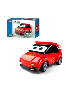 SLUBAN 45PC POWER BRICK PULLBACK CAR RED