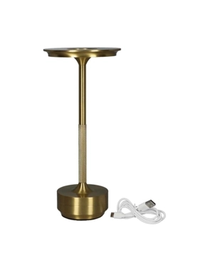 Y.L - 2W Stepless Dimming Table Lamp with USB-C Charging Gold 28 x 12.7 x 12.7 cm