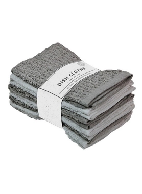 RIVIERA 6PC KTCHN TOWEL 100% CTN GREY