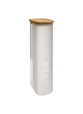 Five Simply Smart - Glass Pasta Storage Container with Bamboo Lid Clear and Brown 2.25 L