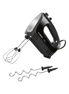 Bosch - 400W CleverMixx Adjustable Speed Compact Hand Mixer Black and Silver 7.3 x 20 x 140 cm