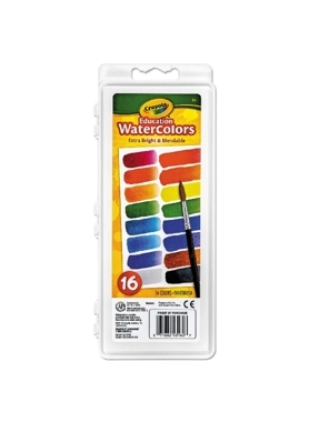 CRAYOLA WATERCOLORS,EXTRA BRIGHT/16CT