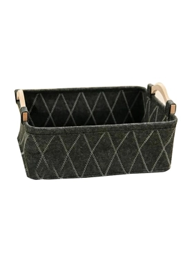 HONEYBEE REC STRGE BASKET 37X26X14CM BLK