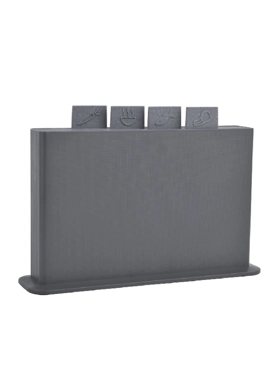PARFAIT CUTTING BOARD W/STAND4PCS -GREY