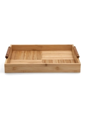 B.S SERVING TRAY W/HNDLE 45X31X7CM BMBOO