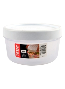TATAY FOOD CONTAINER 0.5L W/THREAD WHT