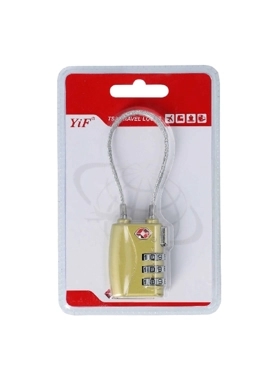 WIRE LOCK 3DIAL COMBINATION BRASS