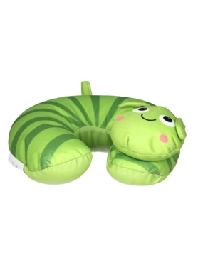 Reve - Soft and Comfortable Caterpillar Kids Neck Pillow Green 11 x 24 x 24 cm