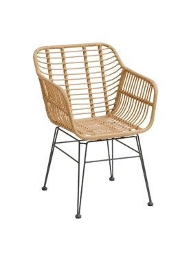 Hesperide - Lambada Woven Resin Garden Armchair Sesame and Graphite 82 x 60 x 56 cm