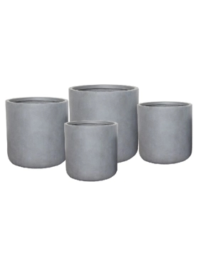 GENO FIBER CLAY FLWR POT SMOOTH SET GREY