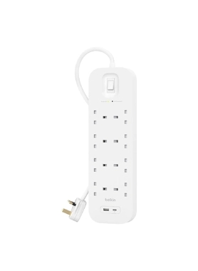 BELKIN 8-OUTLET SURGE PROTECTOR 18W 2M