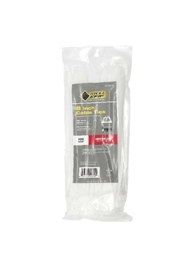 ACE CABLE TIES 20.31CM (8") WHT 100/PK