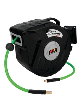 ACE 50' AIR HOSE REEL W/ HYBRID HOSE