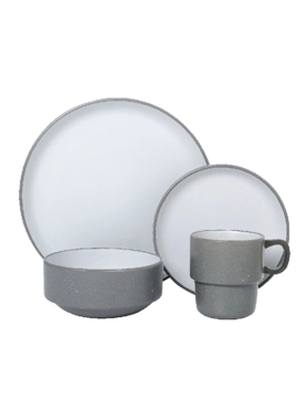 BIENSERVI 16PCS STONEWARE DINER SET GREY