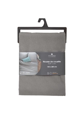 DUVET COVER COTTON 140X200CM GRAY