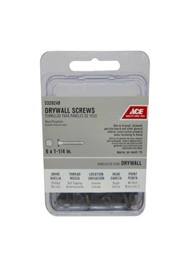 ACE DRYWALL SCREWS 6MMX3.17CM 75PC