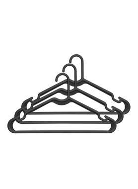 WHITMOR 3 HEAVY-DUTY PLASTIC HANGERS BLK