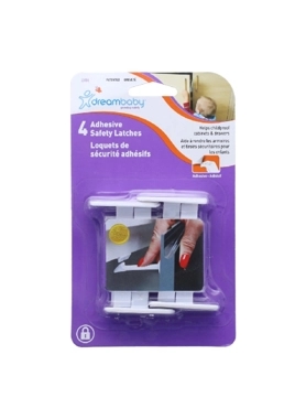 DREAMBABY SAFETY LATCHES ADHESIVE4PC WHT