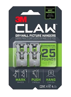 3M CLAW DRYWALL PICTURE HANGER SIL 4PCS.