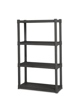 STERILITE - 4-Tier Freestanding Rectangular Shelving Unit Flat Grey 6 x 4 x 11 cm