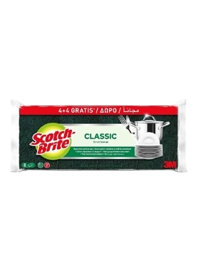 SCOTCH-BRITE SCRUB SPONGE CLASSIC 4+4