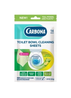 Carbona - 14-Sheet Lemon Lime Scent Toilet Bowl Cleaning Sheets 21 x 13 x 1.8 cm