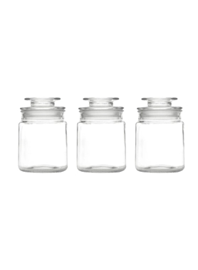 PARFAIT GLASS CANISTER 3PC SET 750ML CLR