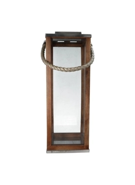 SERENE S.STEEL,GLASS & WOOD LANTERN