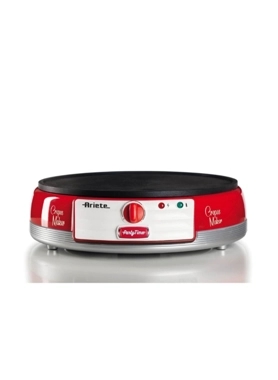 Ariete - 1000W Party Time Electric Crepe Maker Red and White 9.5 x 33 x 35 cm