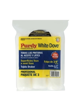 PURDY 3PC PAINT ROLLER COVER WHITE 22CM