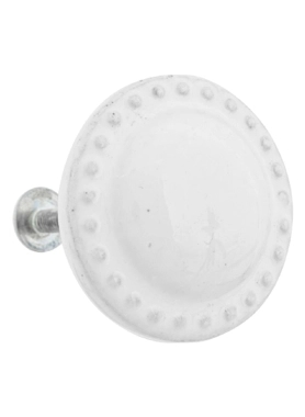 BARBARA CERAMIC/METAL KNOB SPCS. WHT