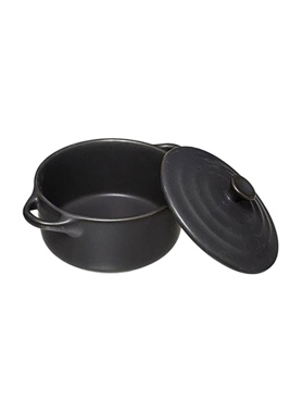 FIVE RND CERAMIC CASSEROLE DISH 10CM BLK