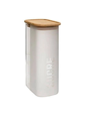 Five Simply Smart - Glass Sugar Storage Container with Bamboo Lid Clear and Brown 1.6 L