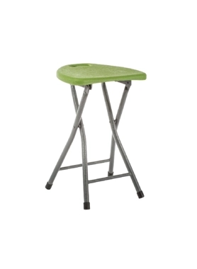 Living Accents - Sturdy Frame Comfortable Folding Stool Green and Grey 32 x 28 x 47 cm