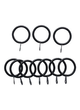 MICASA 10-PIECE CURTAIN RING BLACK 19MM
