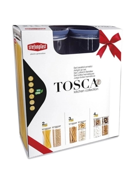 STEFANPLAST 3PCS ROUND JAR SET BLUE