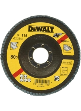 DEWALT FLAP DISC 80G 115X22.23MM
