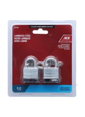 ACE PADLOCK 2PCS 30MM 1.12IN LAMINATD