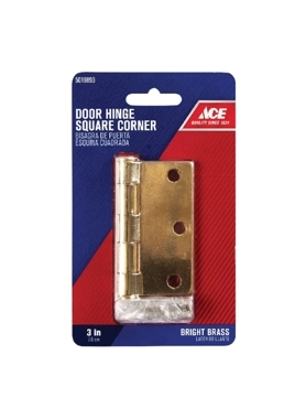 ACE DOOR HINGE BRIGHT BRASS 3INCH
