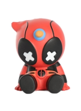 MARVEL - Dead Pool Sitting Mochi Squishy Doll Red and Black  10 x 10 x 10 cm