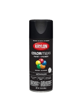 KRYLON COLORMAXX S.PAINT SATIN BLCK 340G