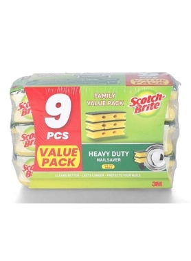 SCOTCH-BRIT 9PC NAIL SAVER SCRUB SPONGE