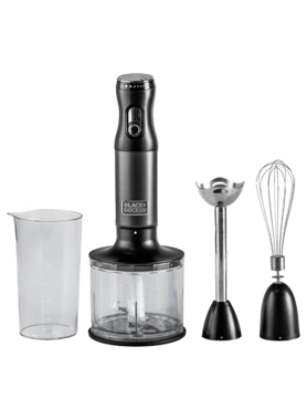 Black+Decker - 600W 2-Speed Stainless Steel Hand Blender Multicolour 22.8 x 14.3 x 22.3 cm