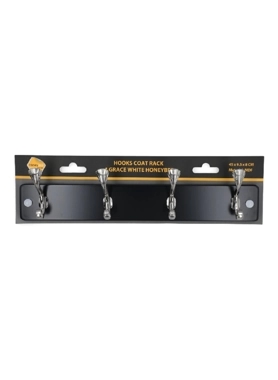 HONEYBEE FINLEY HOOKS COAT 4 RACK BLACK