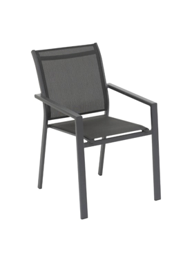 Hesperide - Essentia Stackable Garden Armchair Anthracite and Graphite 88 x 64 x 56 cm