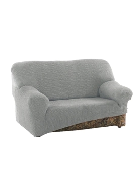 Sofa Skin - Niagara 2-Seater Stretchable Woven Fabric Sofa Cover Grey 140-180 cm