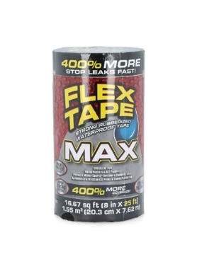 FLEX SEAL RUBBERIZED TAPE BLACK 8"X7.62M